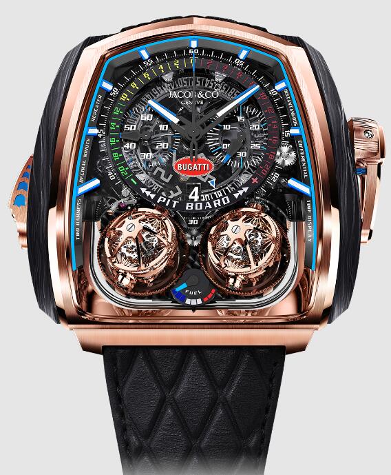 Review Jacob & Co TWIN TURBO FURIOUS BUGATTI ROSE GOLD TT200.40.AB.AB.A Replica watch - Click Image to Close